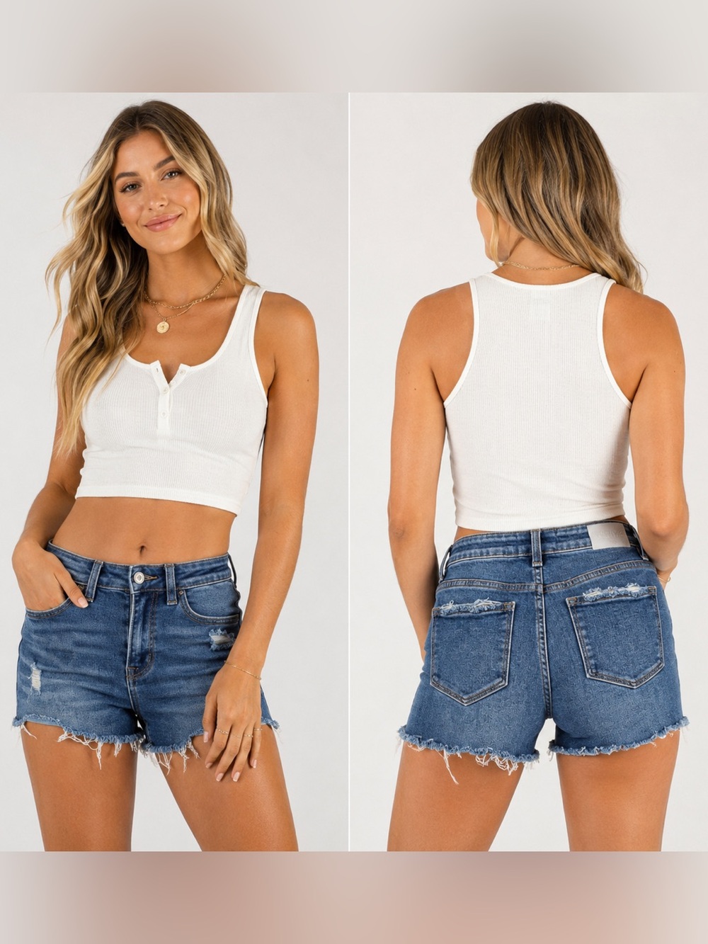 Vervet Blue High Rise Distressed Raw Hem Denim Shorts Size 24